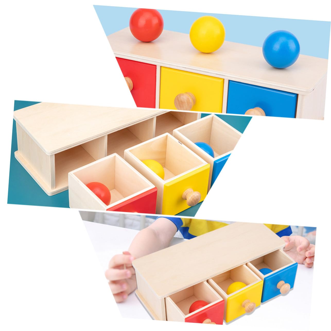 GALPADA Round-Ball Drawer 1 Pz per Ragazzo Ragazza per Didattica Precoce | Gioco Educativo 0-3 Anni, Tre Colori, Attività Genitore-figlio, Giocattolo per Bambin