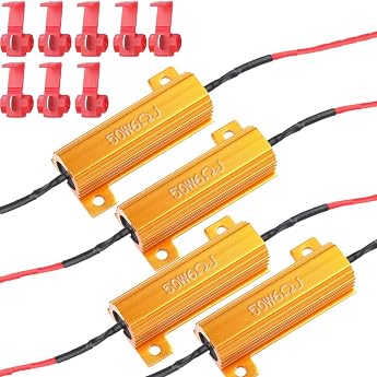 Gebildet 4 Pack 50W 6 Ohm Load Resistor - Fix LED Bulb Fast Hyper-Turn Signal Indicator Error Code