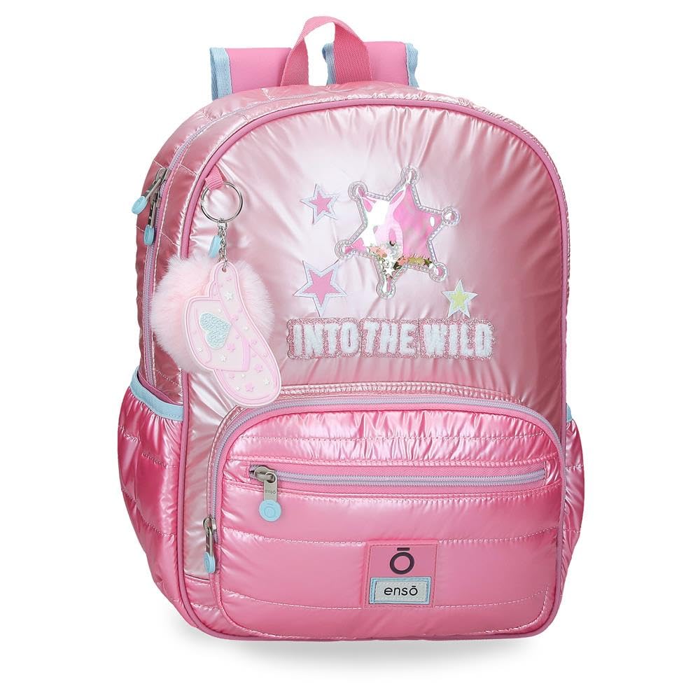 Enso Into The Wild School Backpack Pink 30x38x12 cm Polyester