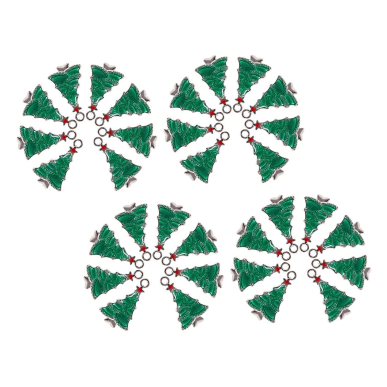Breloques Sapin de Noël Émail 40 Pièces pour Création Bijoux Diy - 8