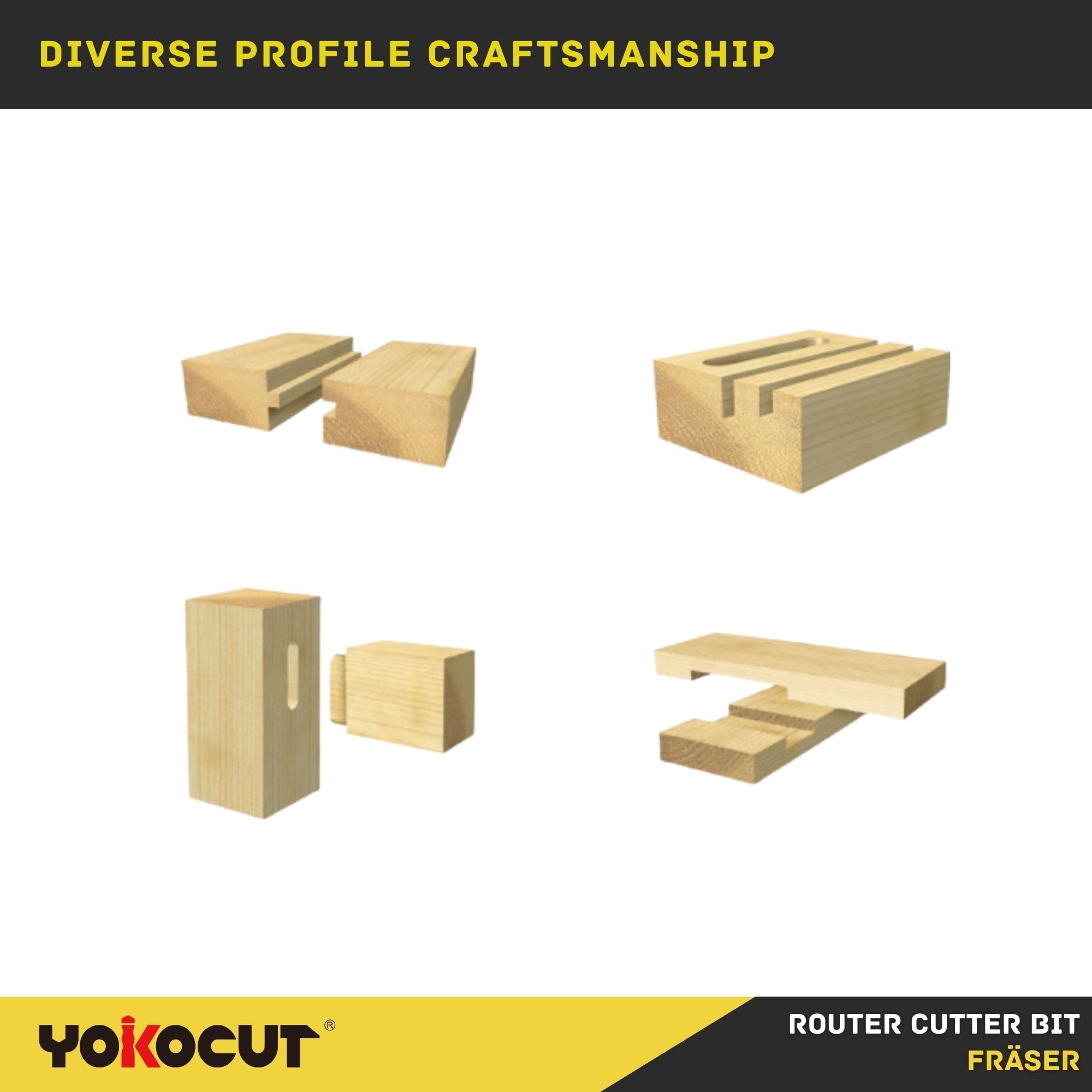 YOKOCUT Straight Two Flute Router Cutter Bit, 1/4 Inch Shank, 12mm Cut Diameter & 20mm Cut Length - Image 4