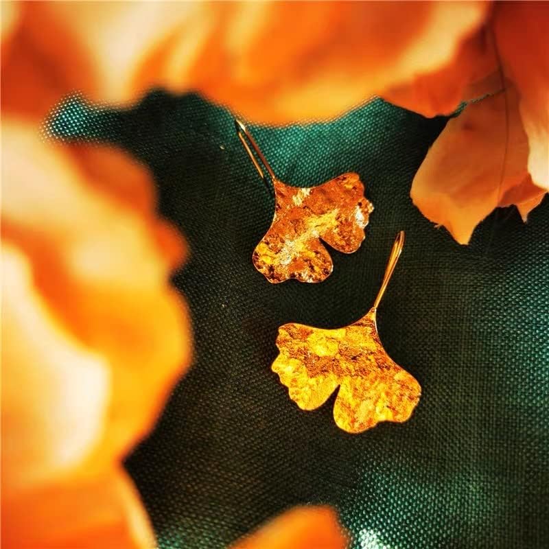 Gold Leaf Earrings for Women Lightweight Statement Palm Leaves Drop Dangle Fall Earring Ginkgo Dangling Monstera Big Filigree Boho Hook Jewelry Birthday Valentine's Day Gift - Image 5