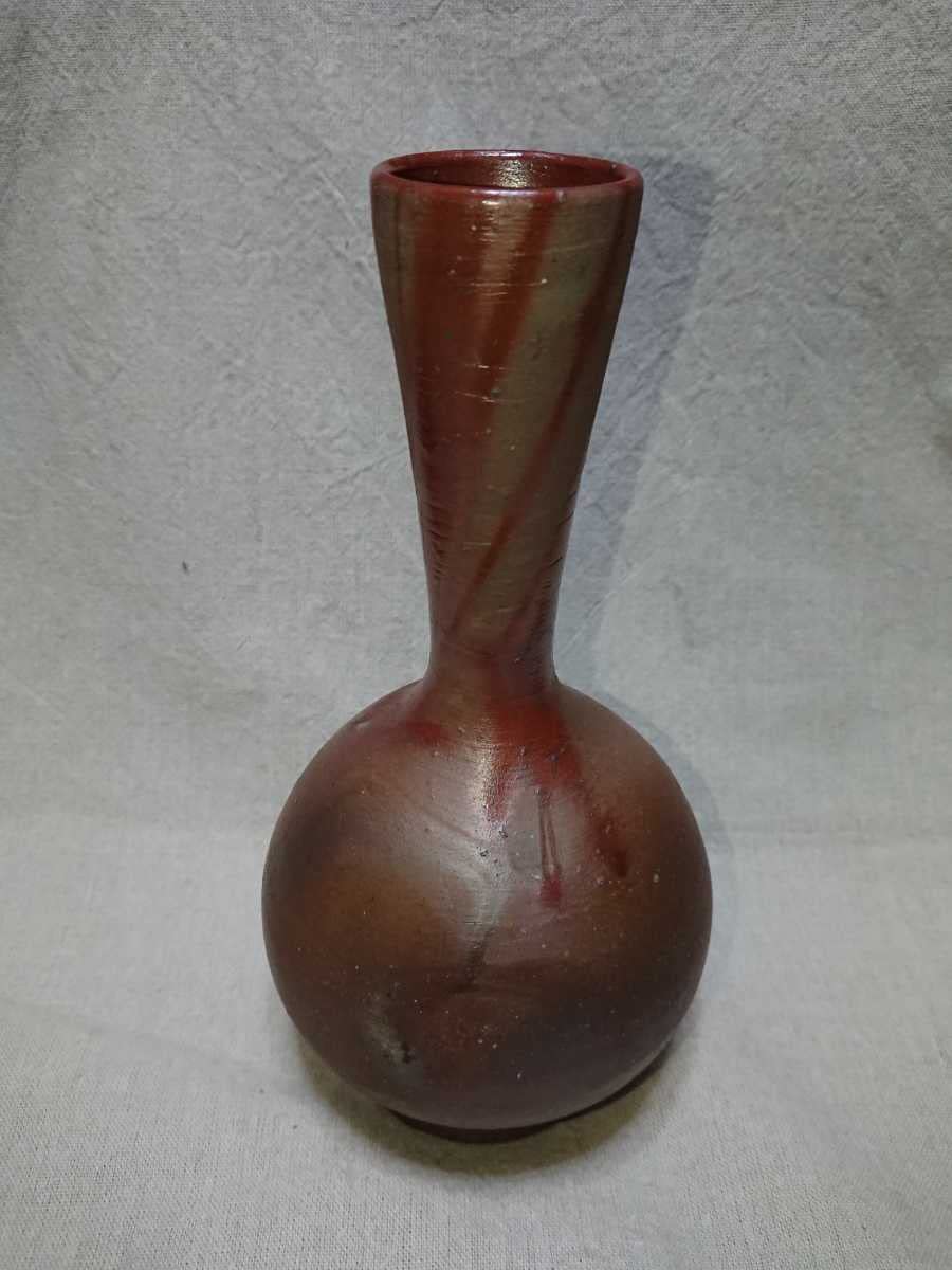 花器 7 備前焼 花入7】備前7 雫形 木村陶峰 高さ25