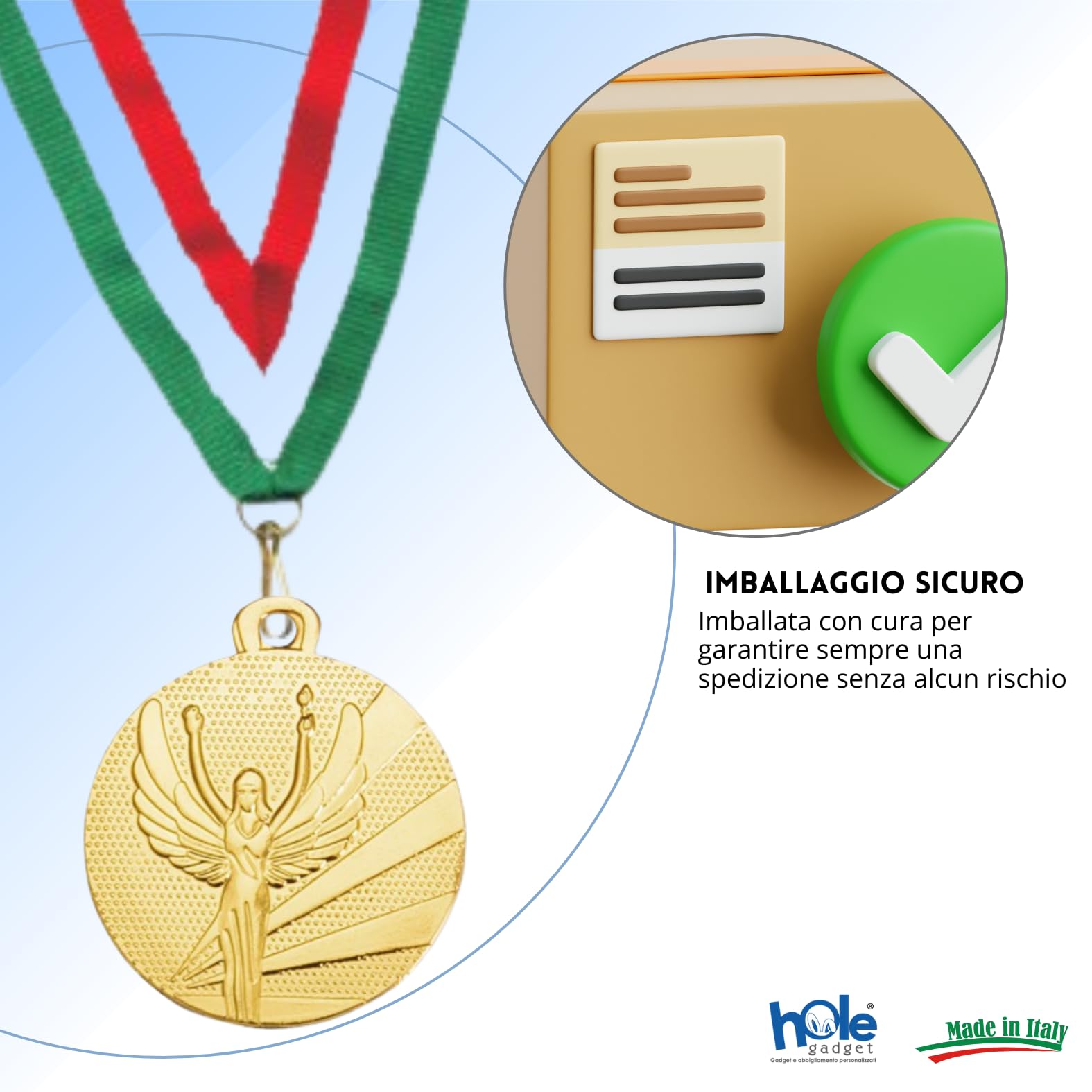 Medaglie Premiazioni Personalizzate Vittoria Sportive da 3,2 cm con Laccetto Medaglia Personalizzabili in Metallo con Stampa Personalizzata, Sport cod. 23.02.32.66G