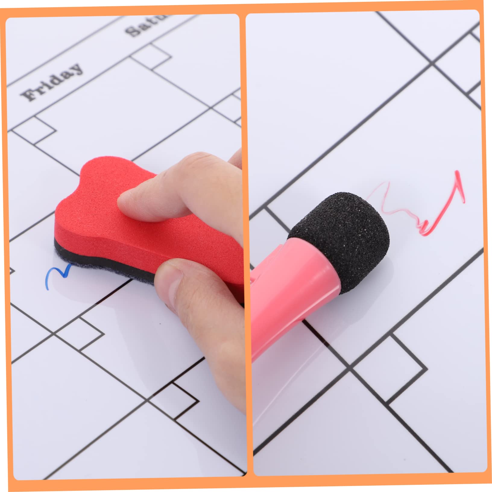 PLAFOPE Calendario Mensile - Calendario Da Frigorifero Cancellabile A Secco Con Lavagna Bianca 5 Pezzi