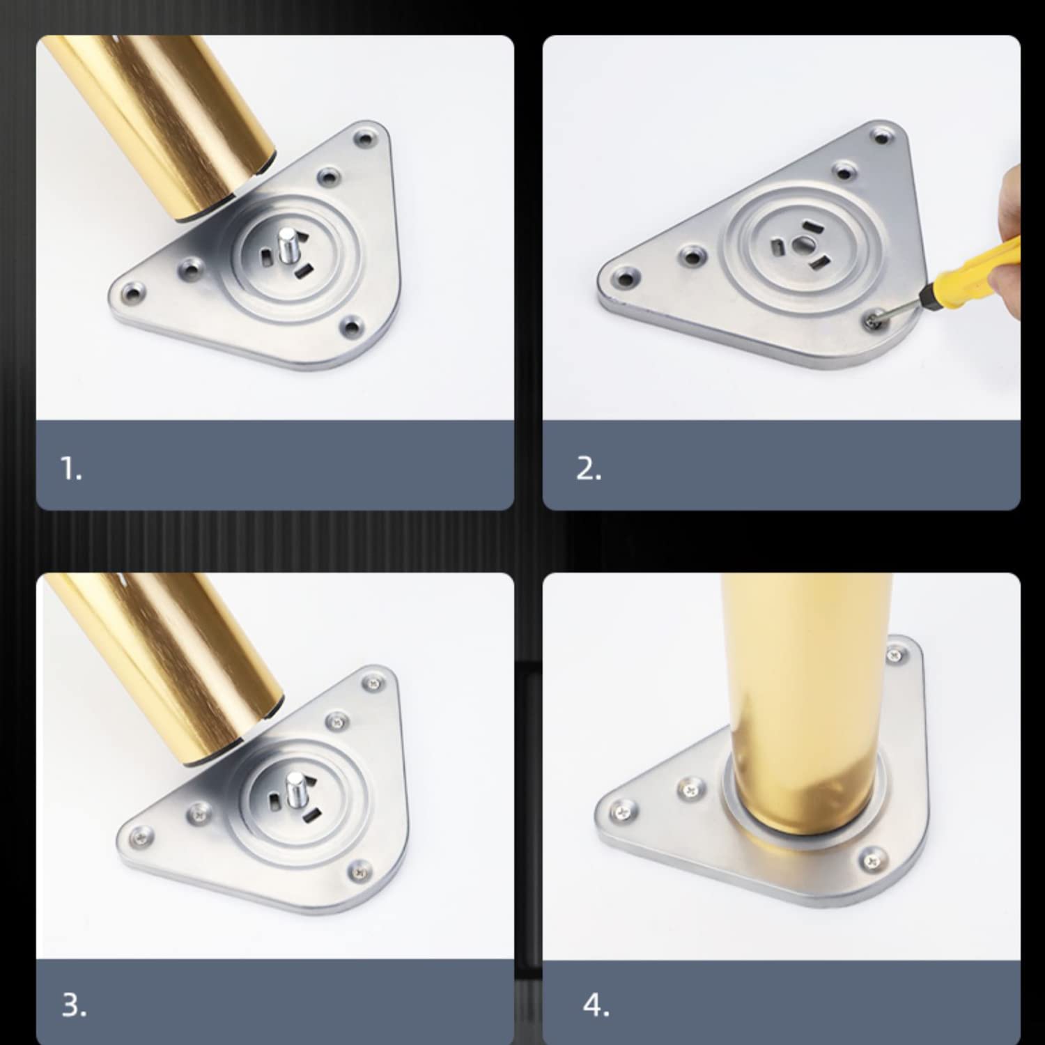 Pied De Meubles Réglables,Pied De Table En Métal,Cylindrique,Alliage D' Aluminium,Jambe De Support Pour Bar,Table À Manger,Plans De Travail,avec Vis ,Bronze,Personnalisable (20cm