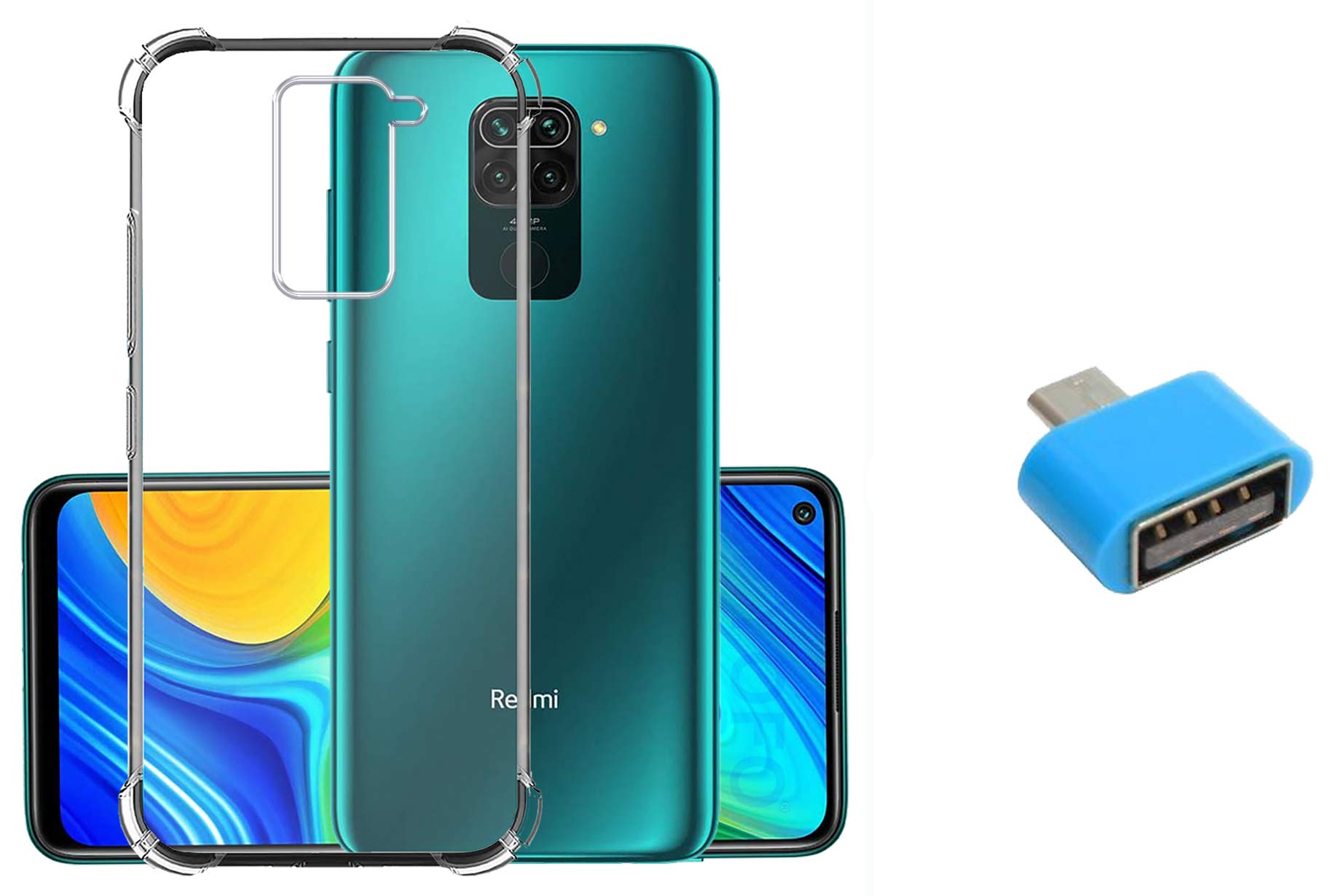 YOFO Silicon Transparent Back Cover for Mi Redmi Note 9 Shockproof Bumper Corner, Ultimate Protection with Free OTG Adapter (B08Z8CHRW6) Amazon Price History, Amazon Price Tracker