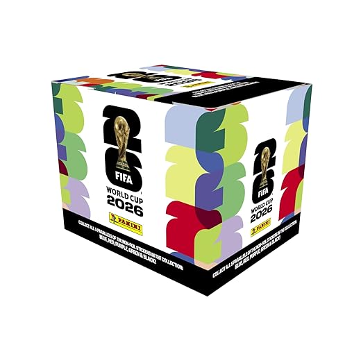 2026 Panini FIFA World Cup Sticker Collection Box – 50 Sticker Packs | Amazon Exclusive Orange Parallel | Official FIFA World Cup Trading Stickers | Collect, Trade & Complete Your Album