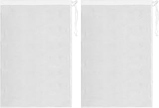 SAVITA 2pcs 16 x 24 Inch Fine Mesh Replacement Bag for Pool Vacuum, Pool Cleaner Bag, Pull-and-Lock Cord Mesh Leaf Master/Eater/Gulper Bag Filter Net Bag for Pools, Ponds and Aquariums