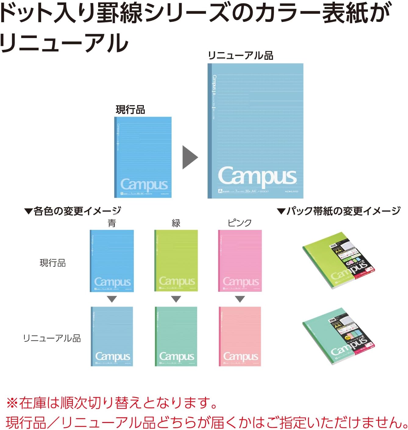 KOKUYO Campus Notebook, A4 Size, Dot Ruled, A-Ruled, 30 Sheets, Pack of 3