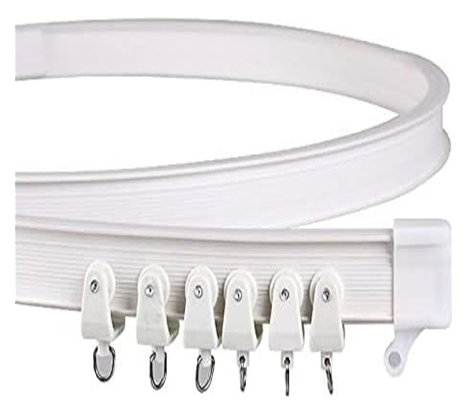 Flexible curtain rails， Straight Bay Window Flexible Curved Curtain Tracks Bendable Rod Rail Track