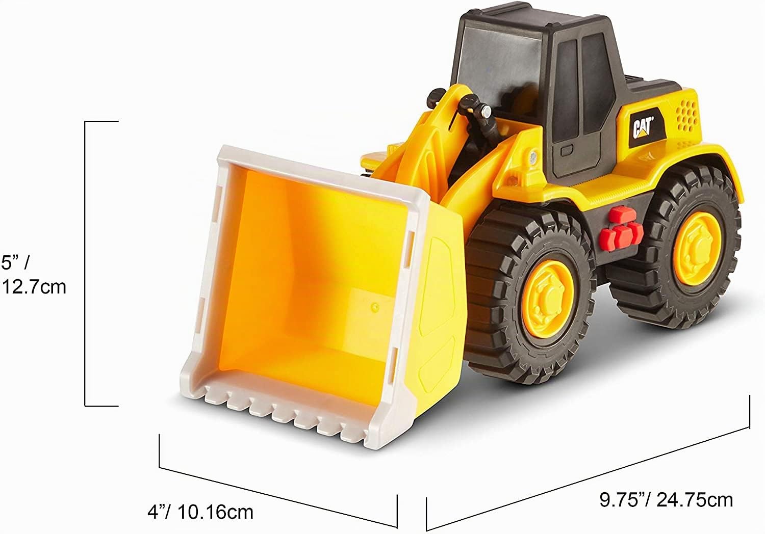 Cat Construction Toys, 10" Tough Machines Toy Front Loader with Lights & Sounds, Realistic Lights & Sounds + Rumbling Action, Ages 3+