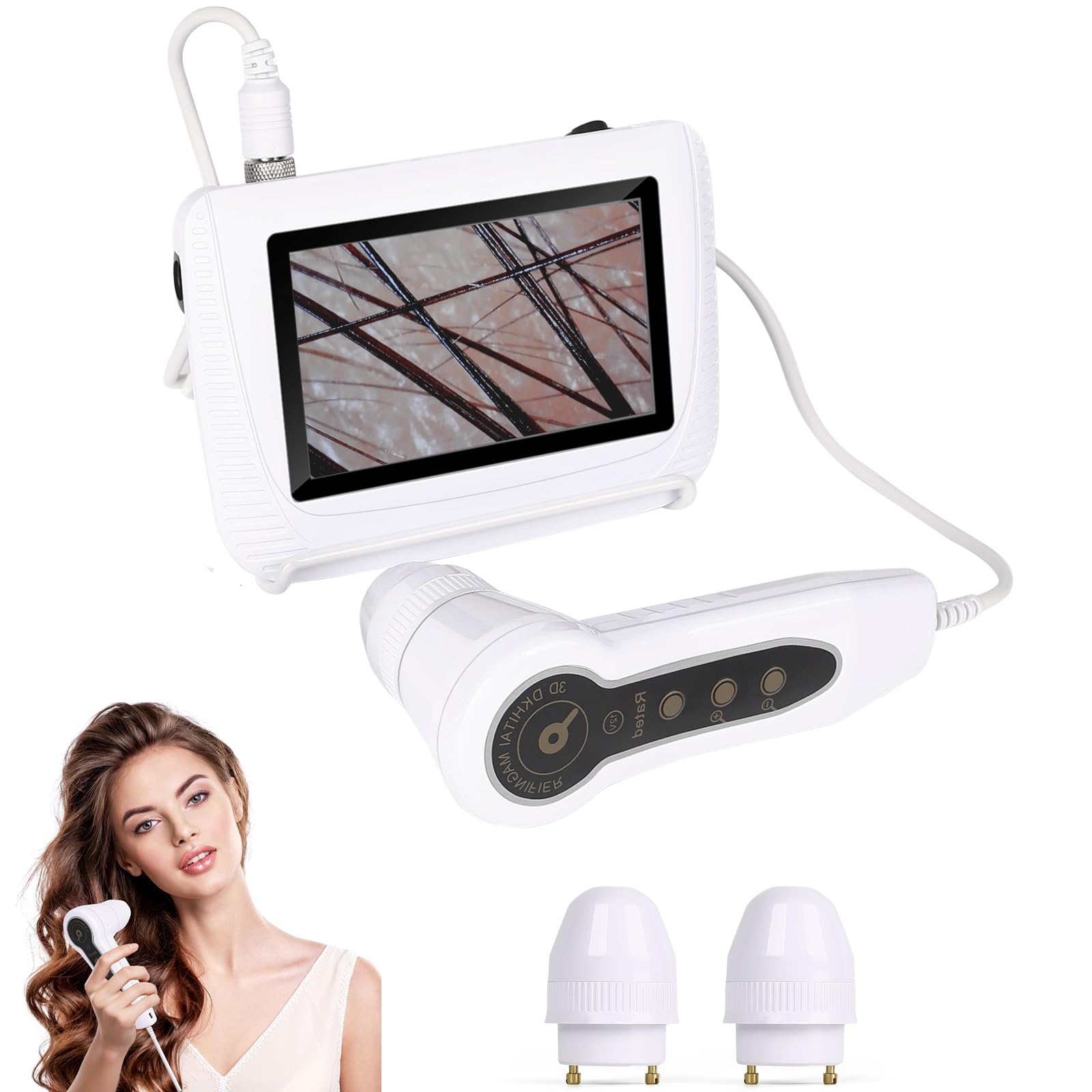 Amazon.co.jp: 頭皮カメラ、5インチHD充電式頭皮と皮膚分析機、プロの 