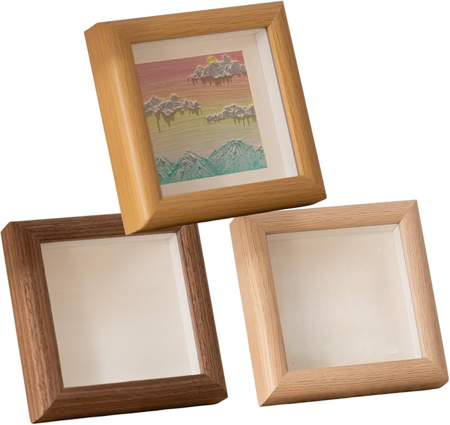 Amazon.co.jp: Akaaka 木製フォトフレーム チェキサイズ対応 ましかく