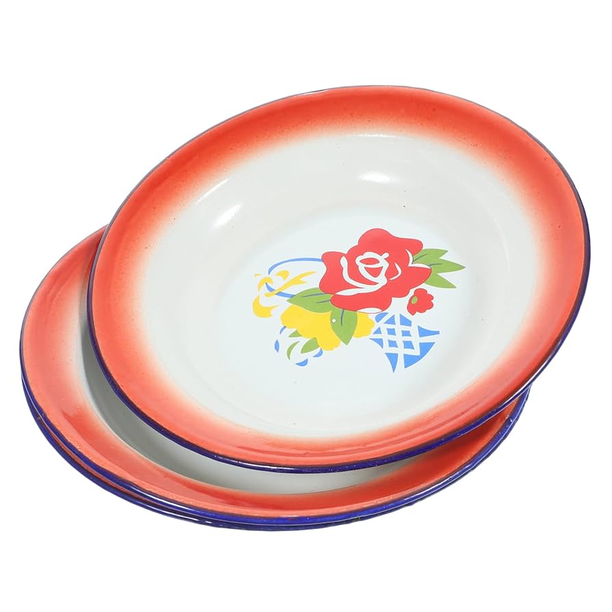 Amazon.com: Zerodeko 3pcs Vintage Enamelware Plates Retro