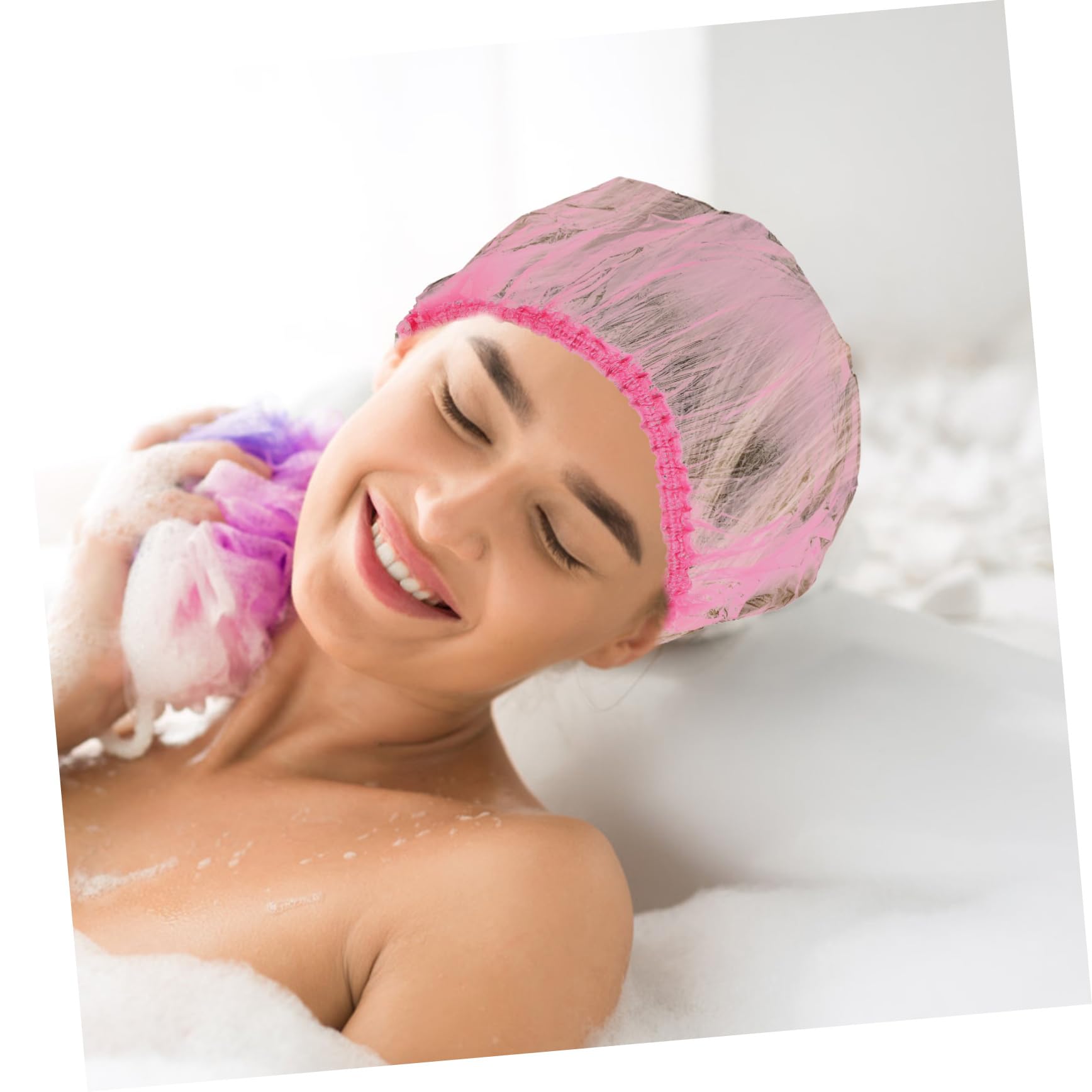 Große Damen Duschhauben 44cm Elastisch Einweg Haarkappen für Langes Haar Spa Hotel Salon Zubehör 500 Stück