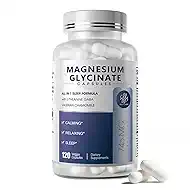 iMATCHME Magnesium Glycinate 850mg Capsules with L-Theanine, Chamomile & GABA for Sleep, Calmness, Muscle, Bone Health & Immune Support, Magnesium for Women and Men, Vegan, High-Absorption, 120 Count