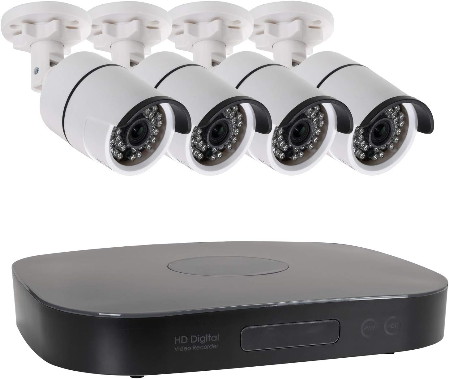 Electriq HD CCTV Camera System, 4 Channel 1080p Surveillance DVR with 4 x 1080p Outdoor Security Bullet Cameras Weatherproof, Motion Dectection, Mobile Live Viewing, App, 1TB Hard Drive