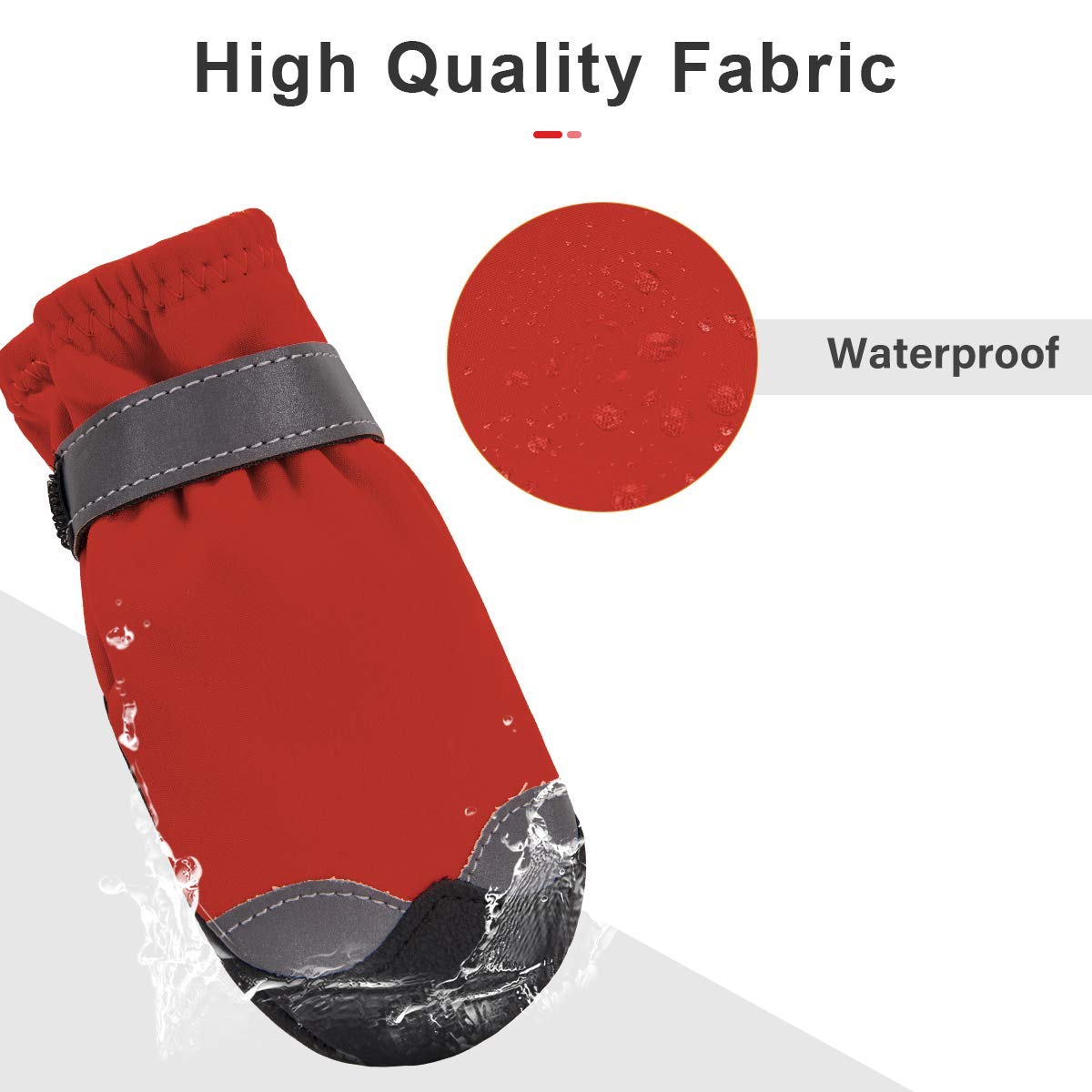 Scarpe Impermeabili Per Cani Taglia Media - Set Di 4 Stivaletti Protettivi Con Riflettenti Antiscivolo - Foto 11