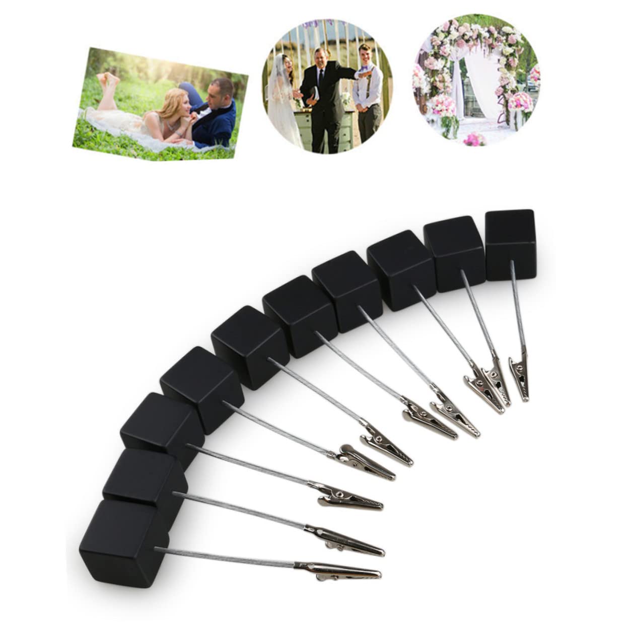 Lurrose 100 Pz fermaglio per appunti morsetto per appunti portafoto per Nota clip di visualizzazione delle foto supporto per morsetto numerico graffetta per fogli porta promemoria Black