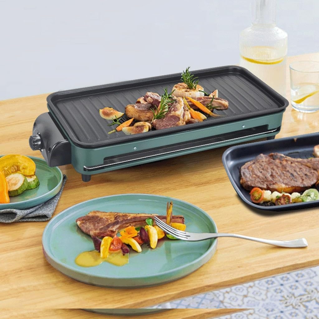 Rectangular home electric barbecue machine multifunctional smokeless non-stick baking pan oven