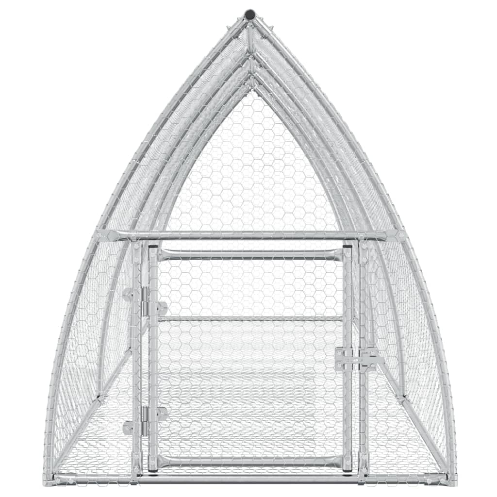 Homgoday Decoración de muebles, jaula para conejos plateada, 300 x 105 x 120 cm, de acero galvanizado, muebles de interior/exterior para salón, oficina