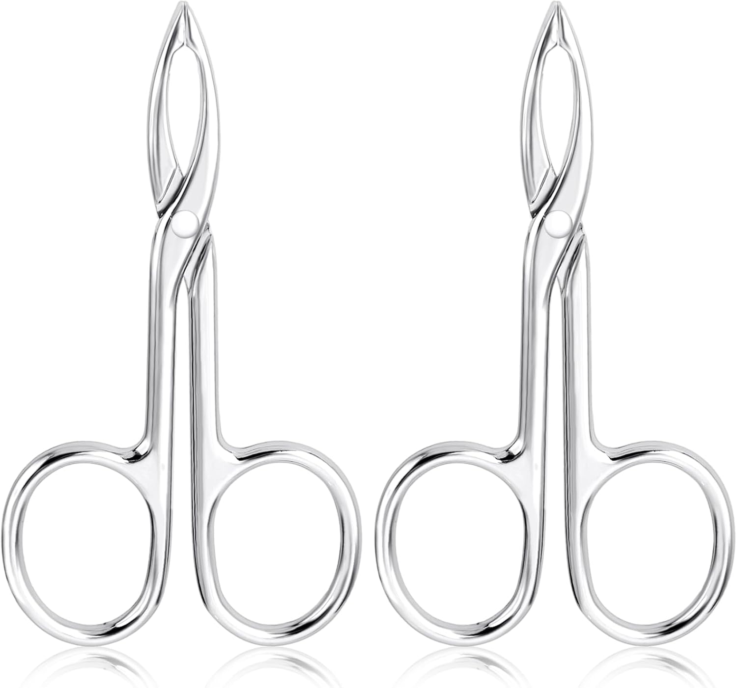 Tweezers With Handles 2 Pcs Tweezers For Women Facial Hair Stainless Steel Scissor Handle Eyebrow Tweezers Flat Straight Tip Hair Plucker For Wig Plucking Plucker Facial Care (Silver)