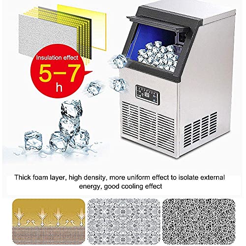 Ice Cube Maker Ice Maker Commercial, LED-Anzeige, 10 Minuten schnelle Eisherstellung, einstellbare Dicke, 50 kg/Tag… – Bild 6