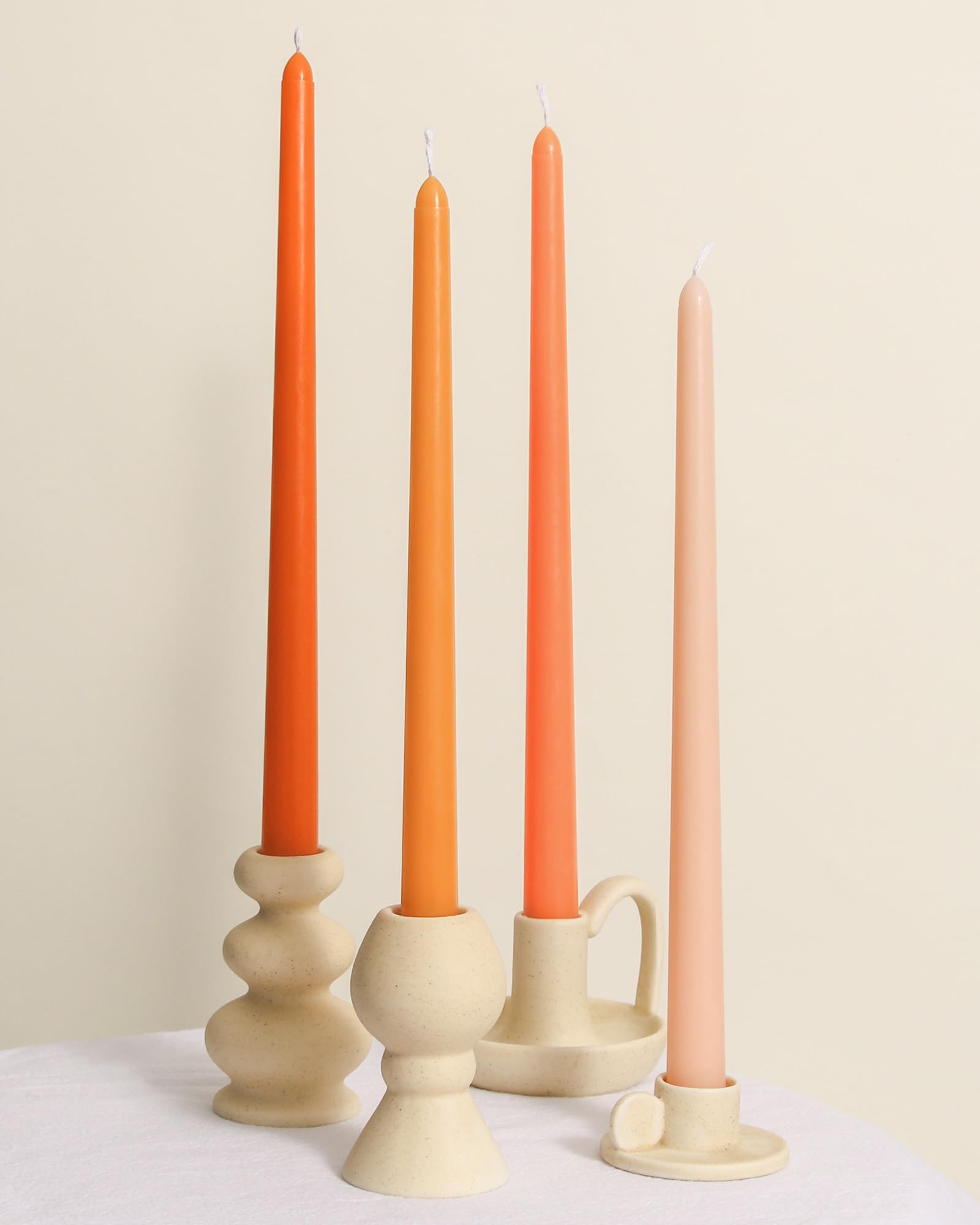 Viyffo 12 Inch Orange Taper Candles Set of 12 Unscented Smokeless Long Tall Tapered Candle for Candlesticks Sticks Wedding Advent Home Decor Dinner Christmas
