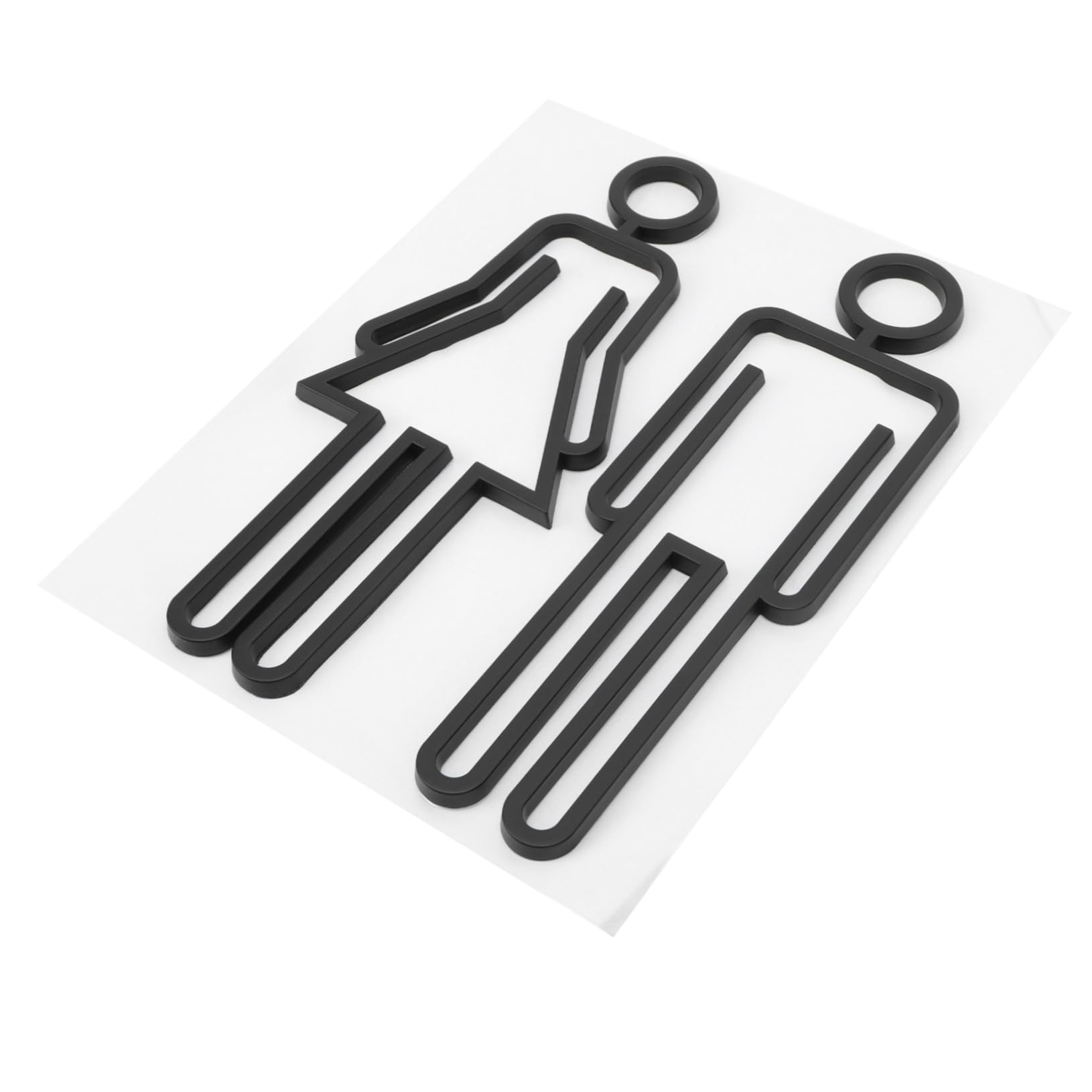 SOESFOUFU 1 Pair Men Women Bathroom Signs Washroom Identification Sign High-grade Metal Decor