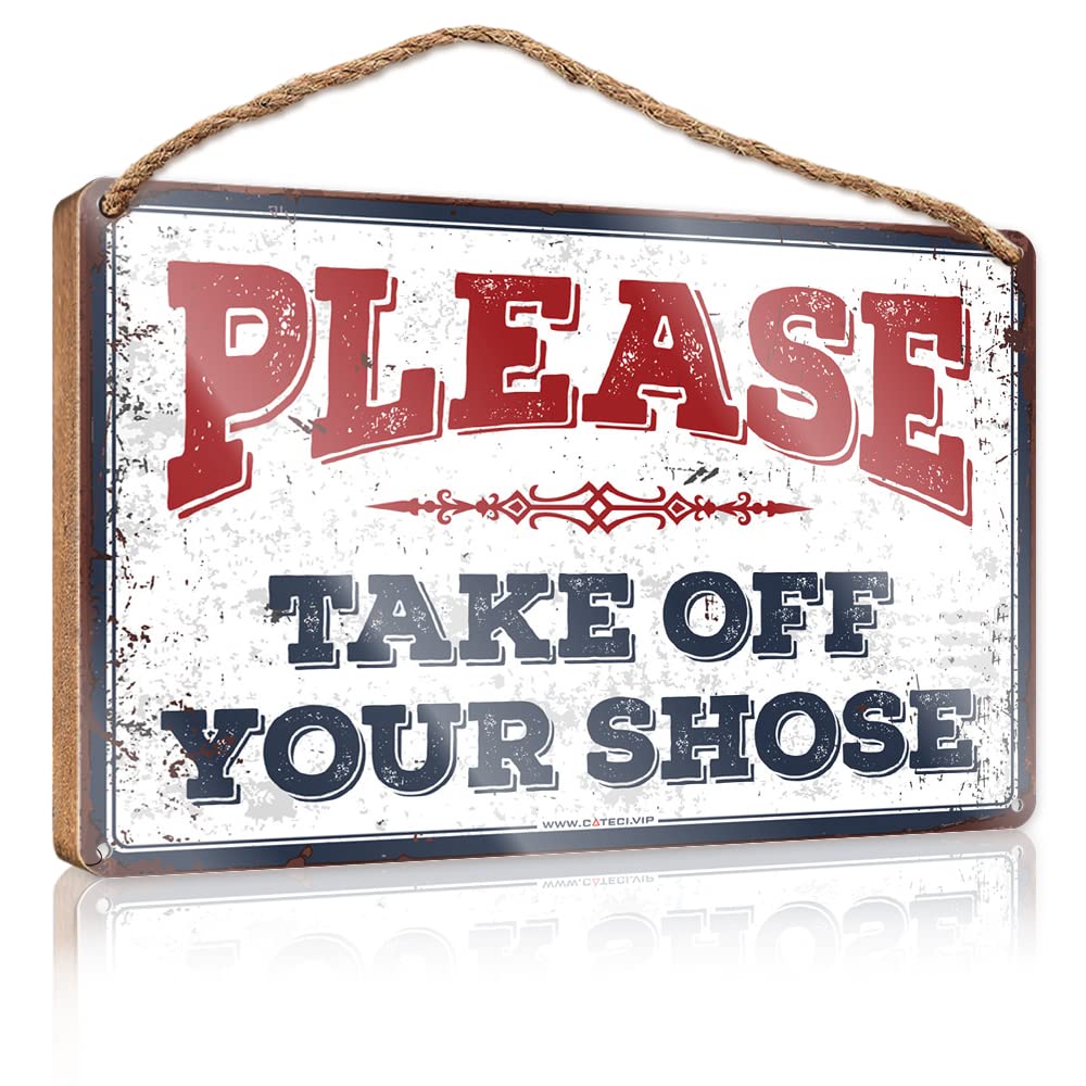 Quote Wood Plaque Please Take Off Your Shoescarpet Wooden Sign(20X30CM)