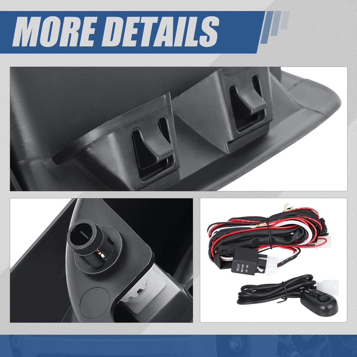 Auto Dynasty Fog lights Compatible with 2014 2015 GMC Sierra 1500, Front Bumper Driving Fog Light Lamps with Switch & Wiring Harness, Driver and Passenger Side, Chrome Housing Smoked Lens