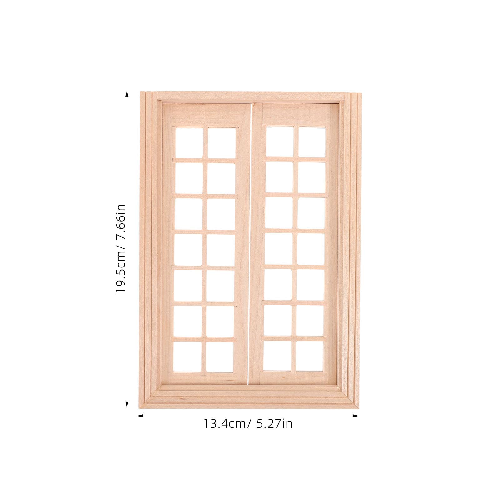 iplusmile 1:12 Mini House Wooden Door Dollhouse Wooden Door with Frame - Image 2
