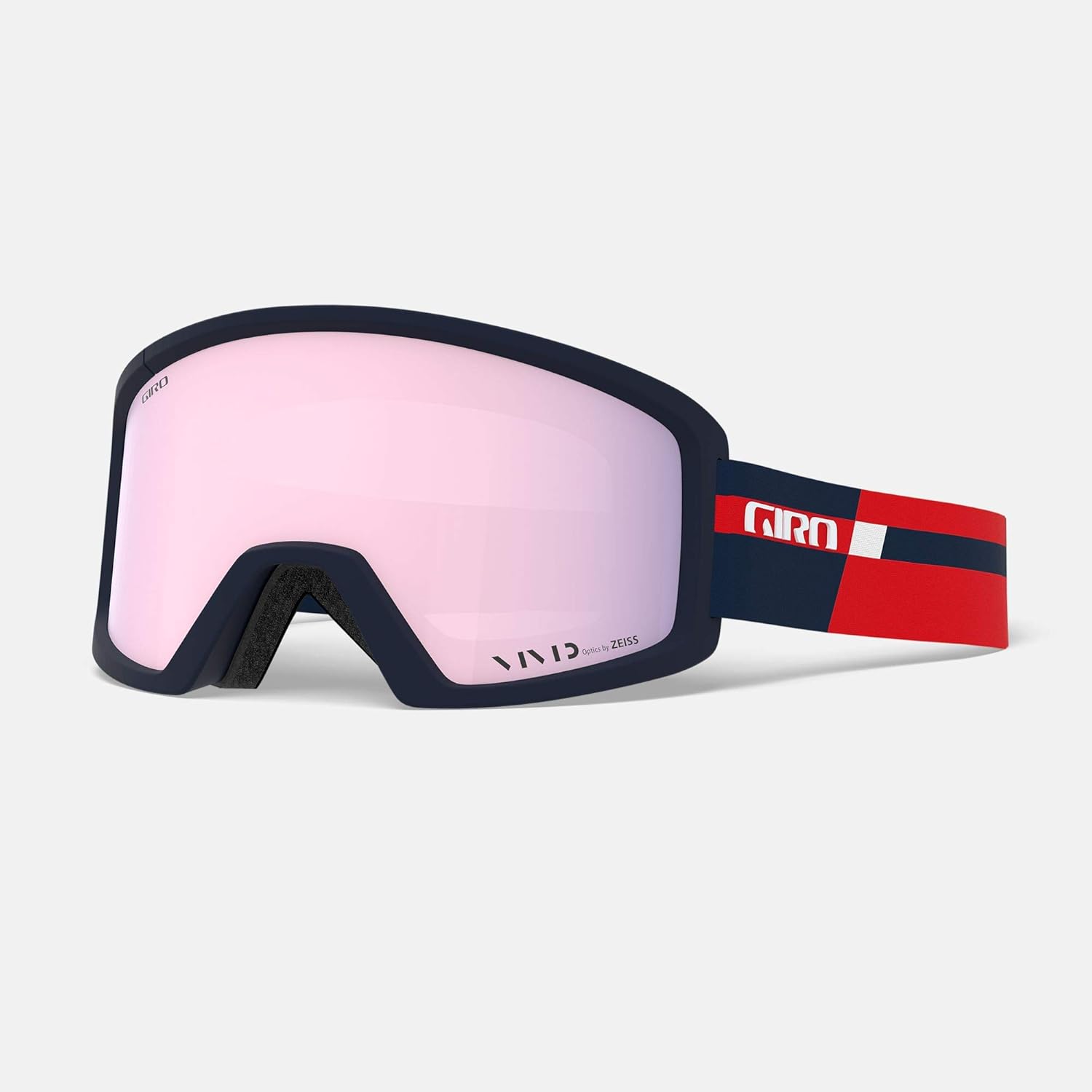 Giro Blok Ski Goggles - Snowboard Goggles for Men & Youth - Red Midnight Podium Strap with Vivid Apex Lens