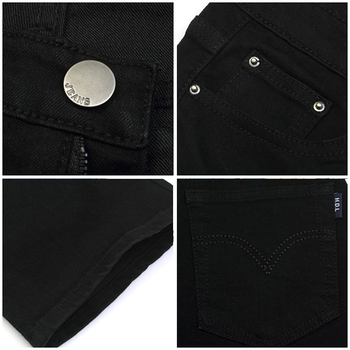 Caige Klassische Bootcut Jeans für Männer, Slim-Fit-Stretch-Denim-Hose