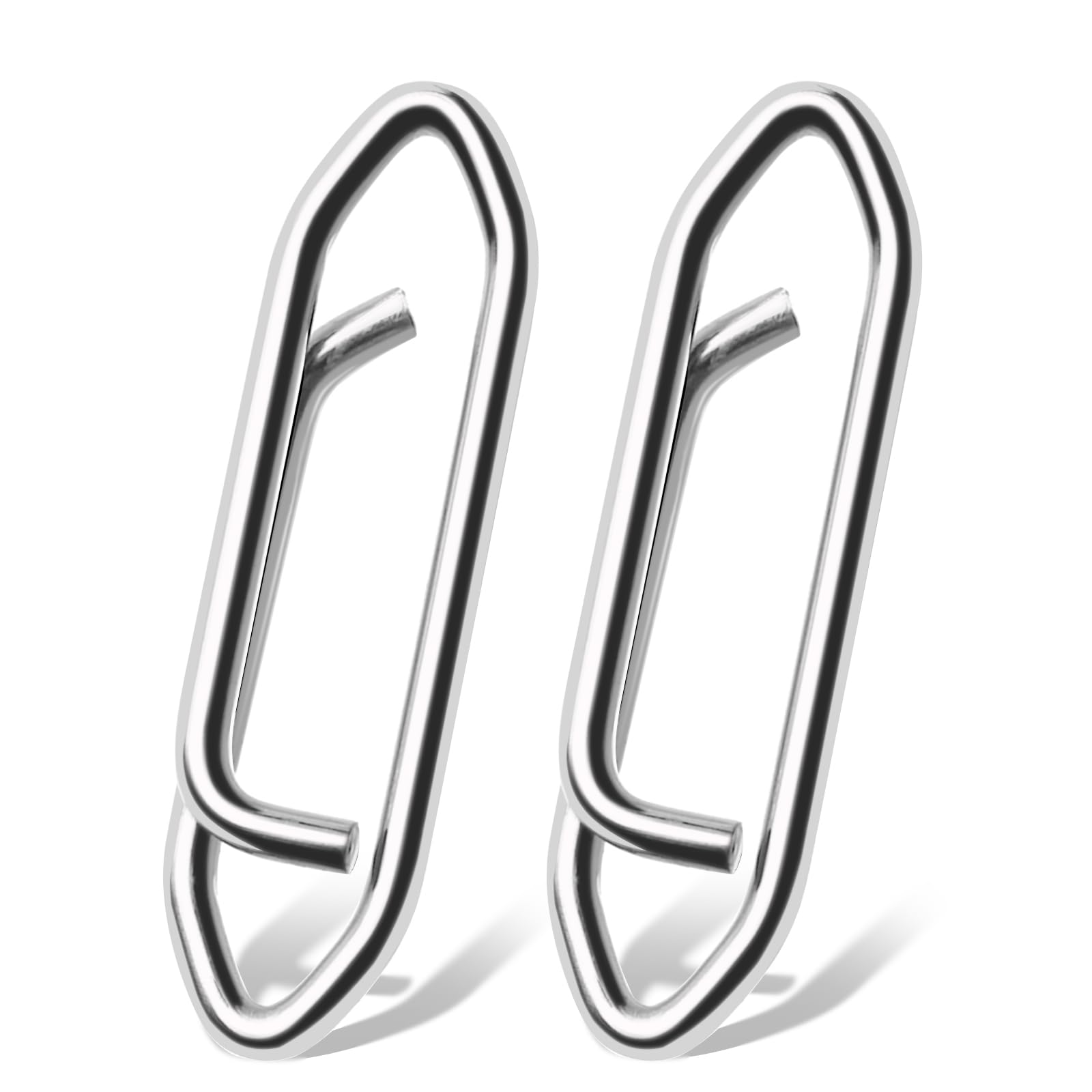 9Tong High Strength Fishing Snap Saltwater Stainless Connector Snaps Swivels Tackle Steel Power Fishing Clip Lure Quick Change White Nickel, 50pcs, 110lbs