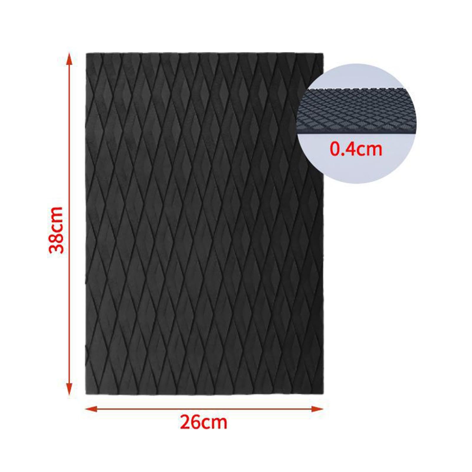 rockible 4 Pièces Deck Grip Tapis Antidérapant Deck Tail Pad Planche de Surf Pad EVA Boat Decking Sheet Surfboard Traction Pads pour Longboard Kayak Skateboard, Noir