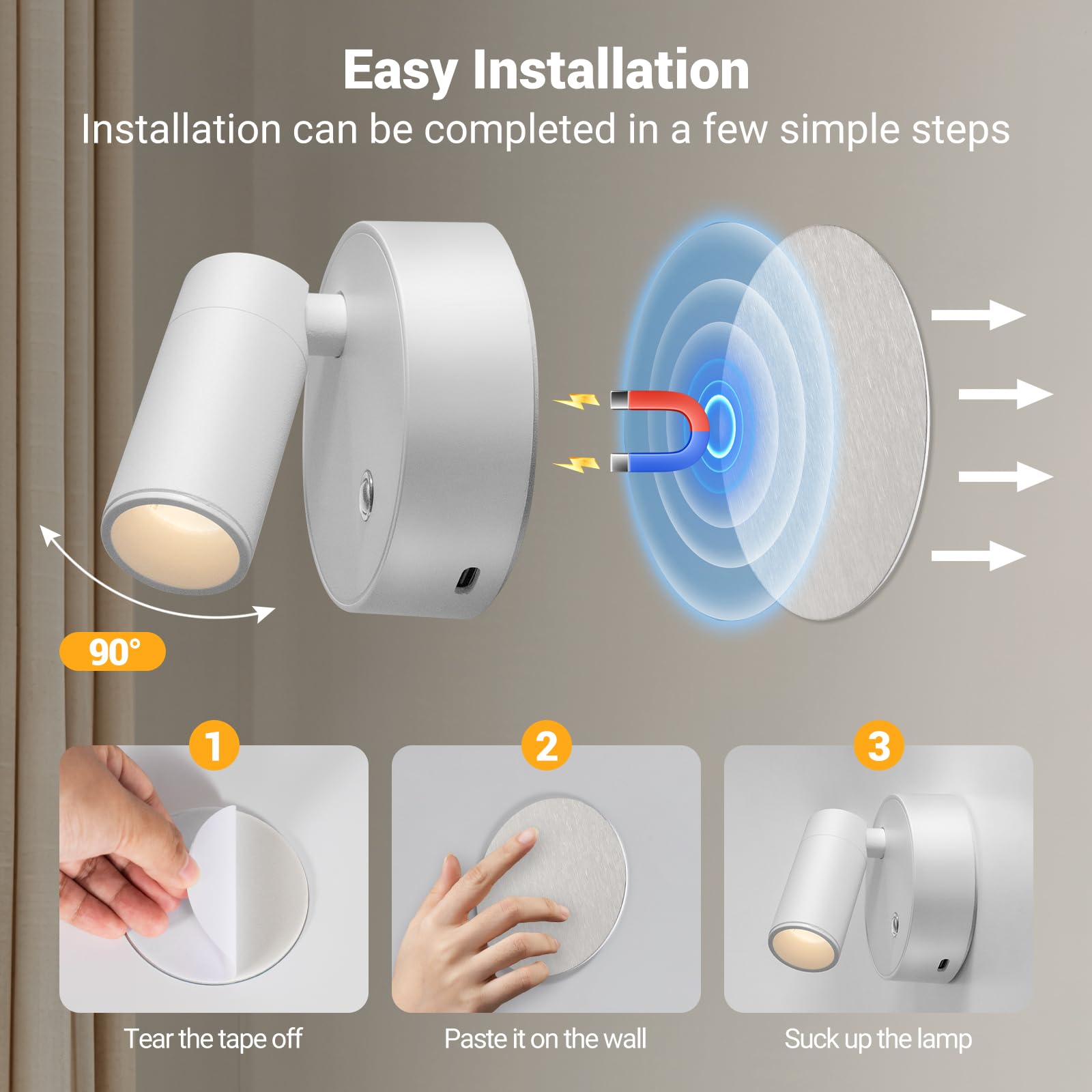 2-Pack Dimmable Zoomable LED Spot Lights With Remote & Timer - Indoor Uplighting For Plants & Art