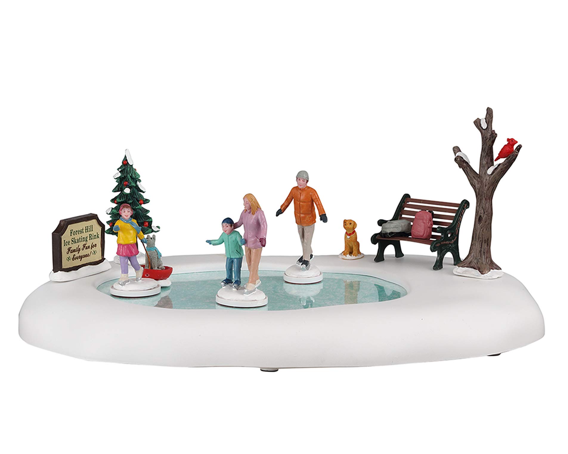 Christmas Village Accessory: Family Skating Day, Resin