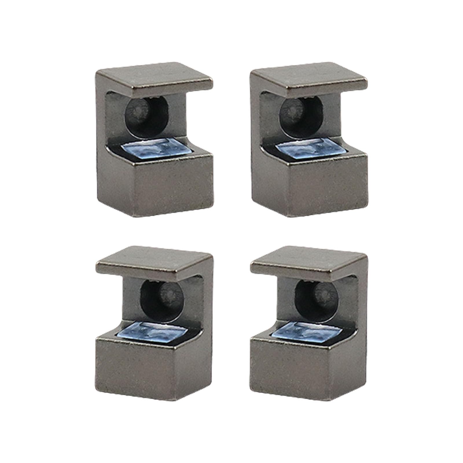 4Pieces Multipurpose Adjustable Glass Clamp Holders for Showcases Cabinets and Panel Crafted of Sturdy Zines Alloy Rubber Heads Glass Holders