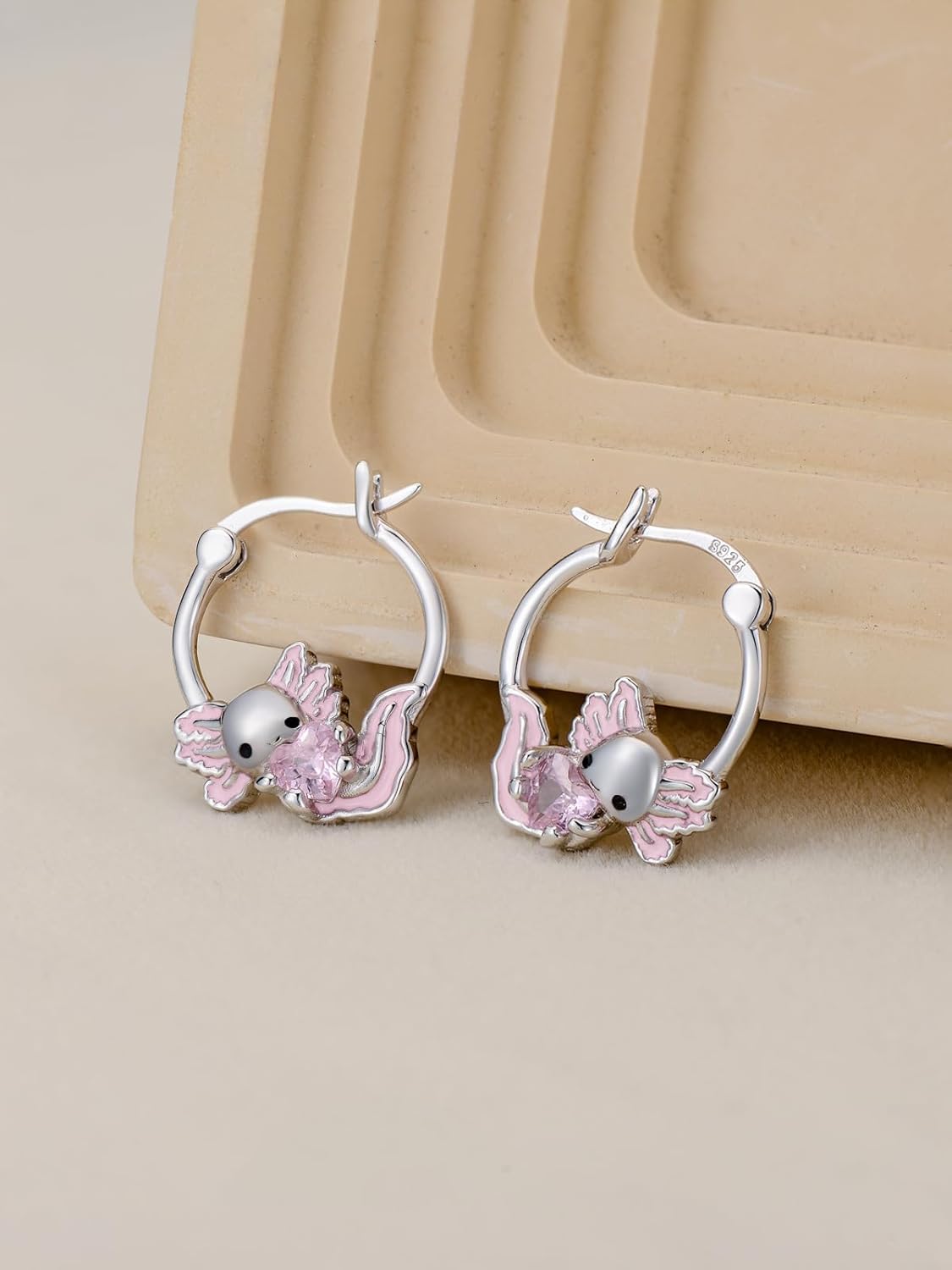 Axolotl Earrings for Women 925 Sterling Silver Axolotl Jewelry Hypoallergenic Axolotl Hoop Earrings Gifts Birthday - Image 2