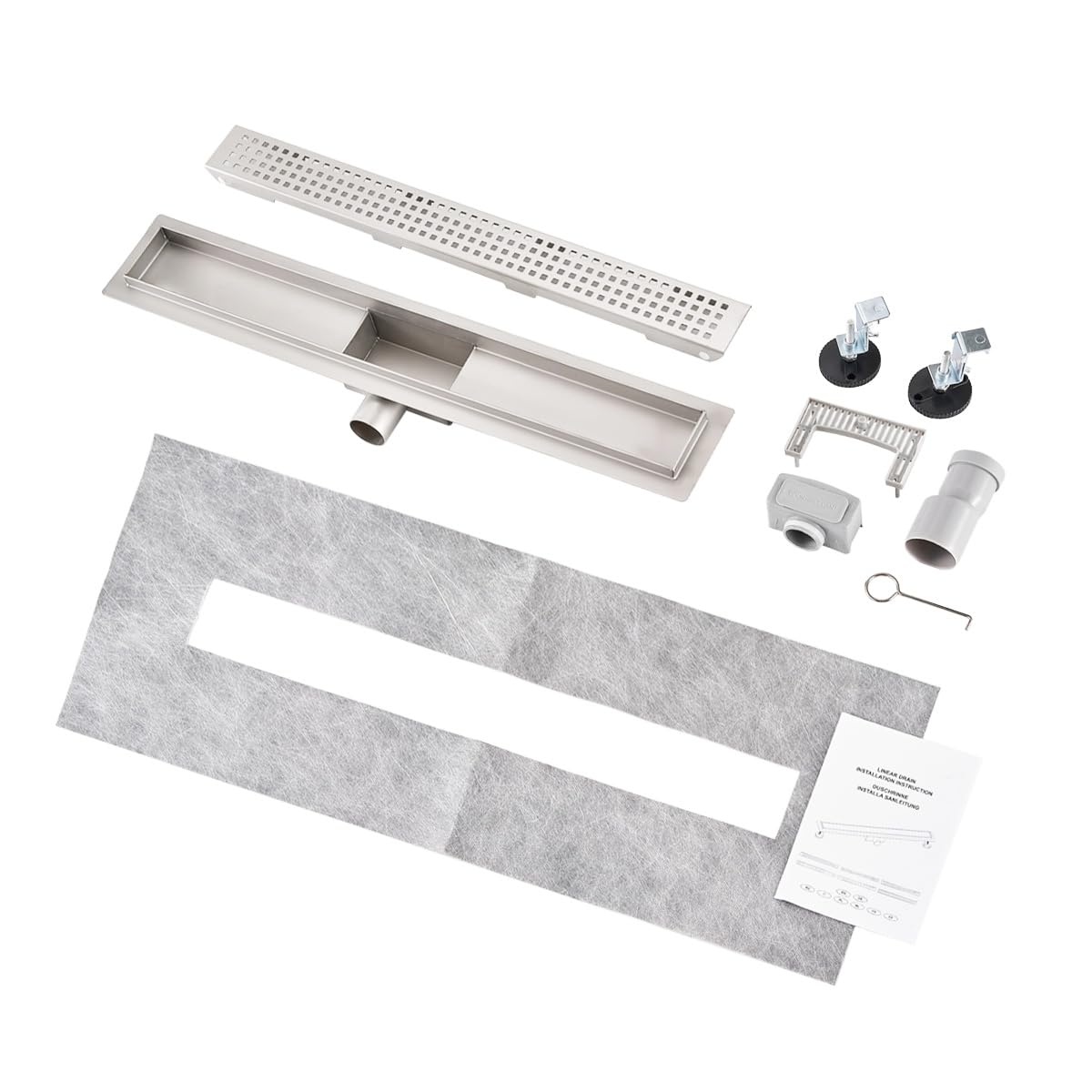 Plumbsys Linear Shower Drain 60cm Made of 304 stainless steel, Shower Drain Channel height adjustable Suit For Bathroom Kitchen - Image 3