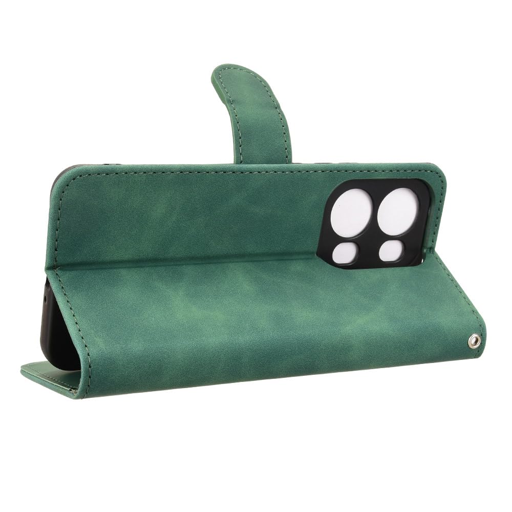 KQXG Case For Oppo Reno 13 Pro 5G - Premium Synthetic Leather Wallet Cover, Silicone Interior, Magnetic Flip, Card Slots, Foldable Kickstand, Shockproof Design -Black - View #7