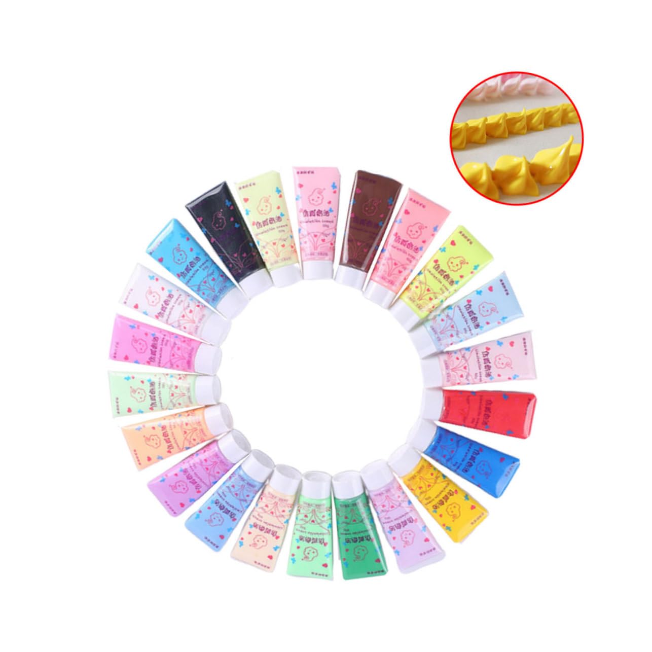 LALAFINA 22 Pcs Simulation Cream Glue with Dual Bottle Mouths for Pattern Making DIY Decorations for Phone Case Crafting Safe Material Random Color