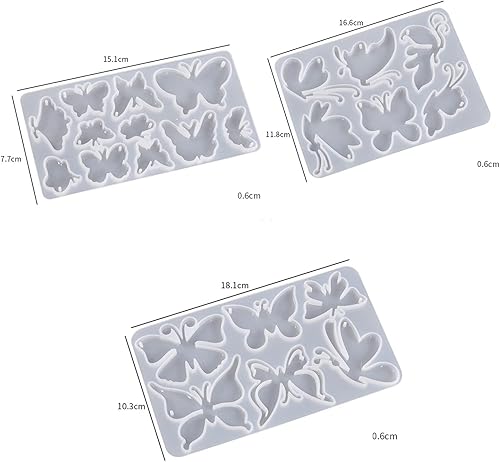 Miniatura 4 de 3 moldes de silicona de resina de mariposa, herramientas de fabricación de joyas, moldes de fundición para manualidades, broche, horquilla, llavero,