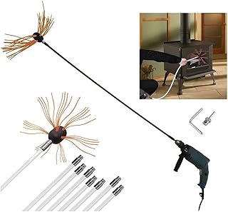 chimney sweep kit Chimney Sweep With 6/8/10/12 Nylon Rods For Household Fireplace Cleaning Stove, Stove Brush Brush Set Chimney Cleaning Kit Chimney Brush Easy Connect ( Color : Orange , Size : 10 m )