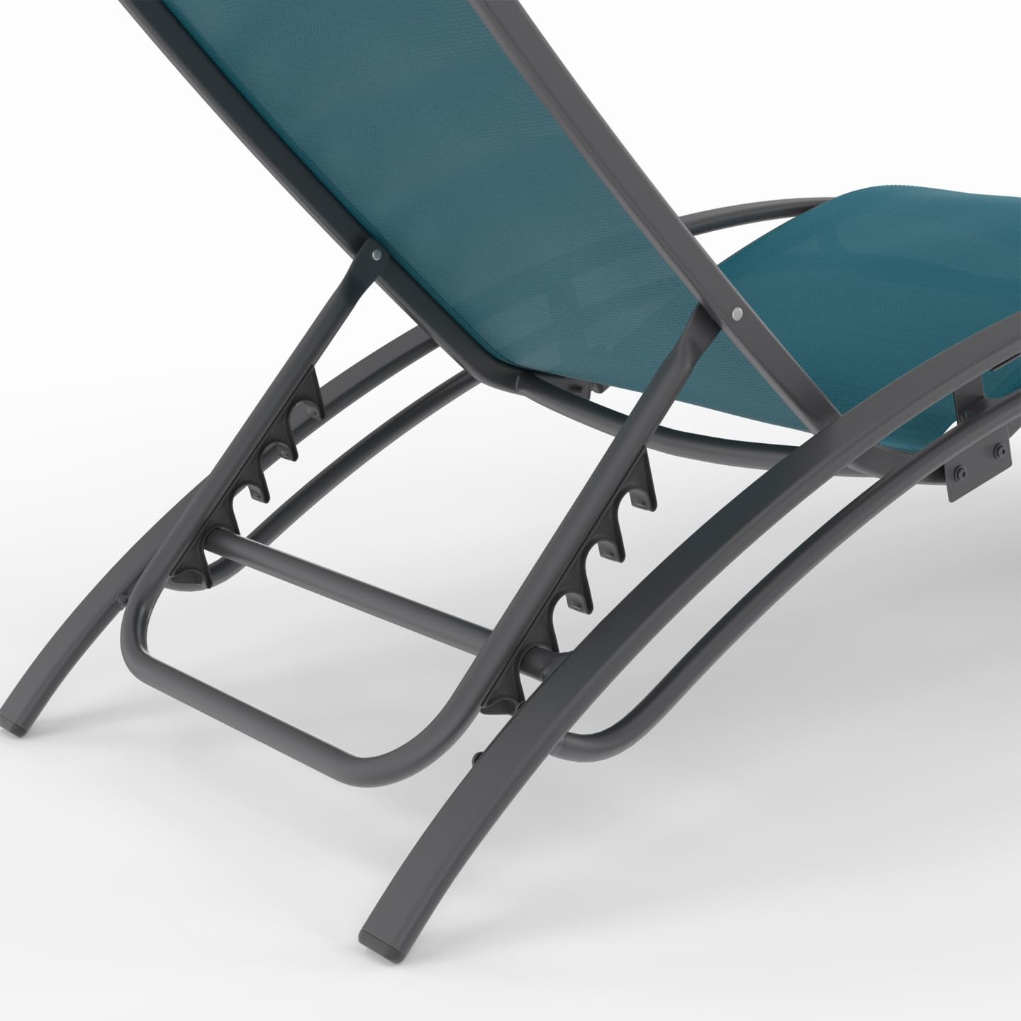 IDMarket - Lot de 2 transats de Jardin inclinables en Acier Havane Gris Anthracite et Toile Bleu Canard avec Coussin
