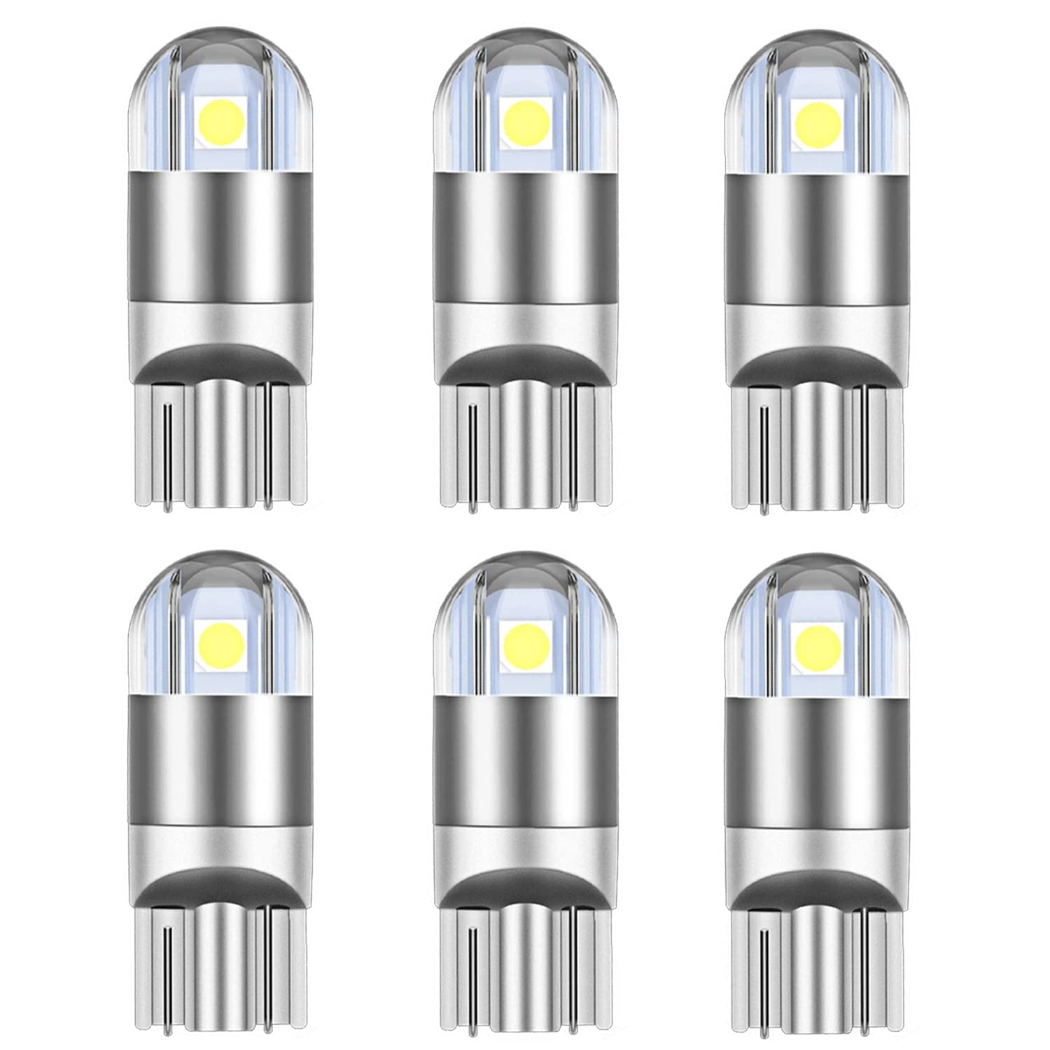 T10 W5W led ホワイト 爆光 ポジションランプ w5w led ナンバー灯 ライセンスランプ メーター球 ルームランプ ウエッジ球 コーナリングランプ車用 車検対応 3030チップ 2W 12V-24V 6個セット 1年品質サービス