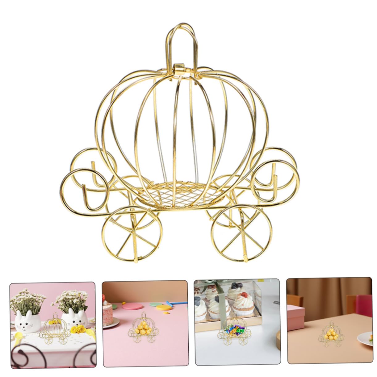COLLBATH 7 Stück Teiliges Metall-kürbis-kutschen-süßigkeitenbox- Stabile Kleine Candy Box im Romantischen Vintage-design als Hochzeitsdeko Party-mitgebsel und Tischmittelstück