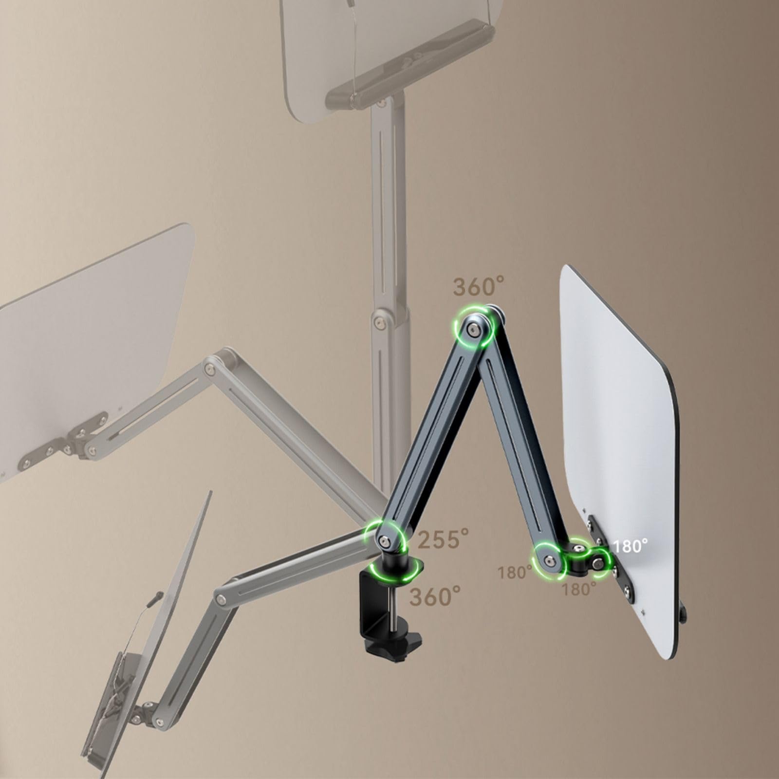 Supporto da braccio per computer portatile, elevazioni regolabili, supporto per laptop per postura e lettura comoda